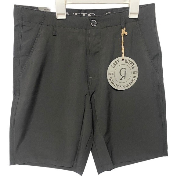 Grey Rivets Men’s Illustrious Flat Front Shorts - Picture 1 of 5